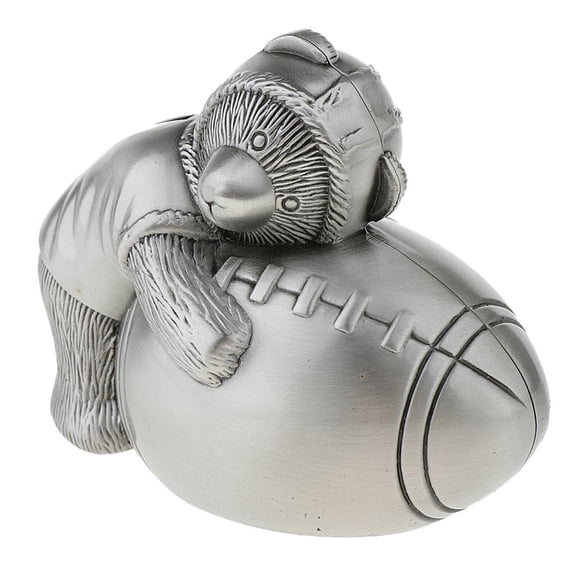 Dualoai Personality Zinc Alloy Piggy Bank Money Box Saving Pot For Women Men Children Kids Gifts - Cartoon Bear Hugs Football