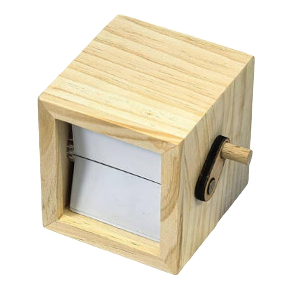 Dualoai Photo Flipbook Frame Table Decor Hand Crank for Valentine Graduation Holiday Wood color 8 pics