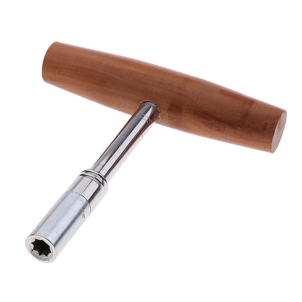 Dualoai Piano Tuning Hammer Lever T Shaped Piano Tuner Spanner with Jujube Wood Handle