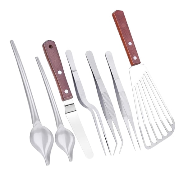 Dualoai Plating Tool Set Easy to Use Precision Tongs for Chef Food Presentation Home 7pcs