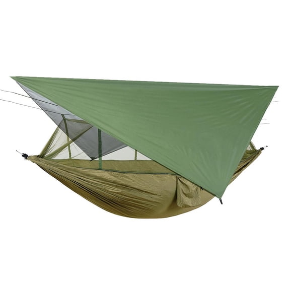 Dualoai Portable High-Strength Parachute Nylon Hammock Hanging Bed for Outdoor Camping Green 2