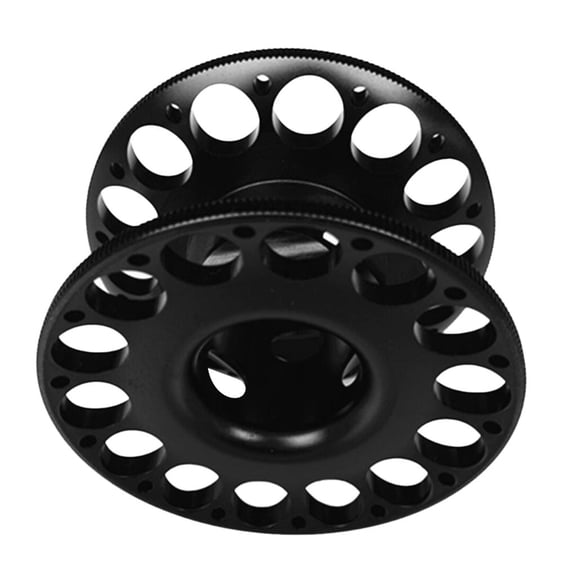 Dualoai Portable Lightweight Aluminum Alloy Finger Reel Wreck and Cave Scuba Diving Tech Black
