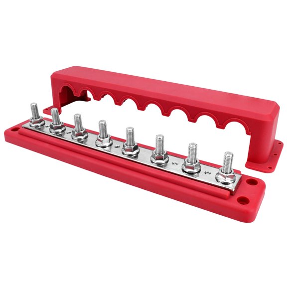 Dualoai Power Distribution Block (M8) Heavy Duty Busbar for Yachts Vehicles Car Red