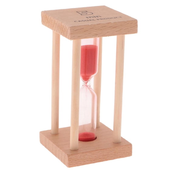 Dualoai Pretty 5 minute hourglass sandglass toothbrush timer tea timer egg timer for Red