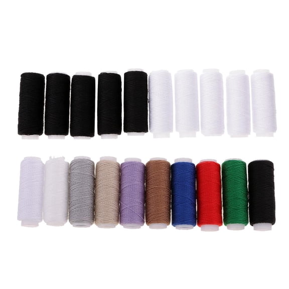 Dualoai Prettyia 20 Spools Rainbow Polyester Sewing Quilting Threads Lot All Purpose