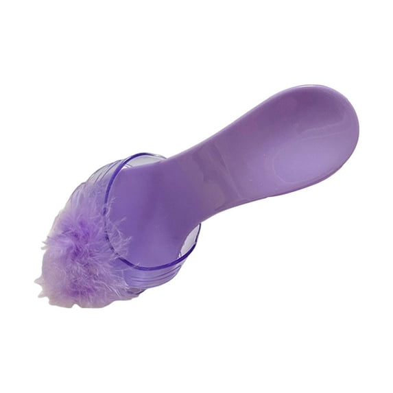 Dualoai Princess Dress up Shoes Dress up Kids Heels Decoration Shiny Versatile Toy Jelly Sandals for Girls for Birthday Childrens Day violet with feather