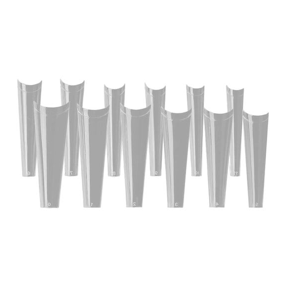 Dualoai Professional salon nail tips french acrylic coffin shape nails fake nail suplies Clear