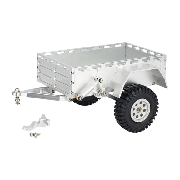 Dualoai RC Trailer DIY Modified Lightweight Aluminum Alloy for 1/18 RC Truck Crawler Silver