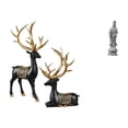thumbnail image 1 of Dualoai Reindeer Elk Resin Sculpture and Guan Yin Stone Ornament Artwork Collection Deer Figurine Feng Shui Chinese Female Buddha Statue for Cabinet Tabletop Wedding Housewarming Desk, 1 of 8
