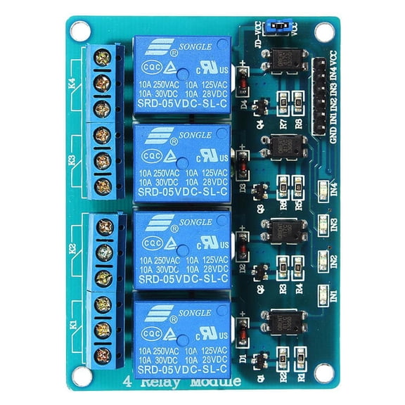 Dualoai Relay Shield Module, 4 Channel 5V Relay Module with Optocoupler for PLC Control