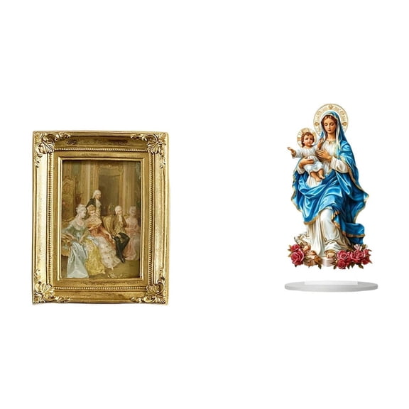 Dualoai Resin Acrylic Photo Frame Card Display Holder Poster Glass Front Picture Frame for Desktop Tabletop Wall Display Bedroom Office Farmhouse Unique DIY Ornament Home Decor Gift Holiday