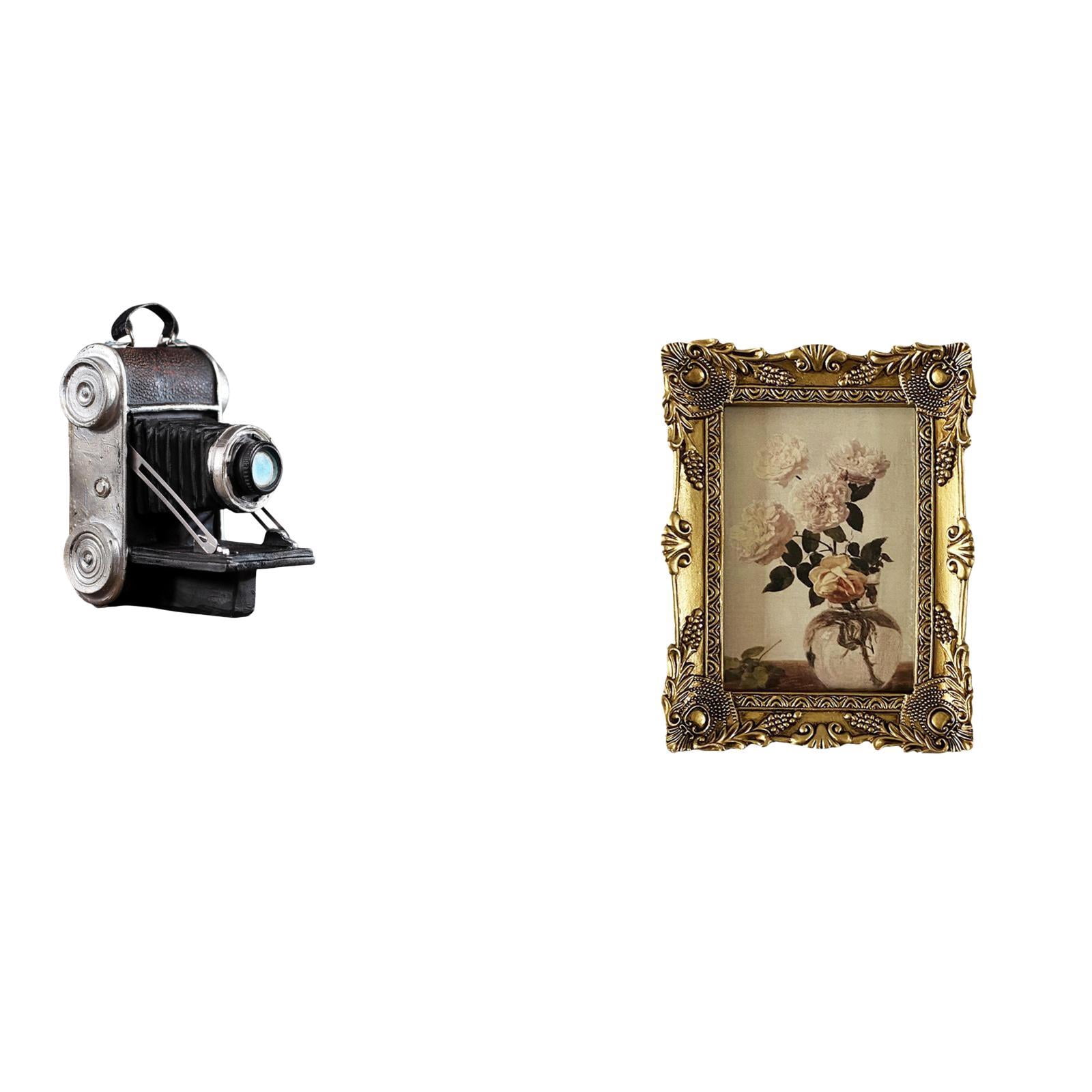 Dualoai Resin Camera Statue Photo Frame Ornament Unique Decorative ...