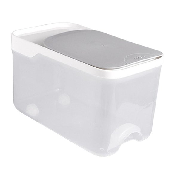 Dualoai Reusable 5kg Large Capacity Rice Airtight Holder Grain Flour Container with Flip Gray