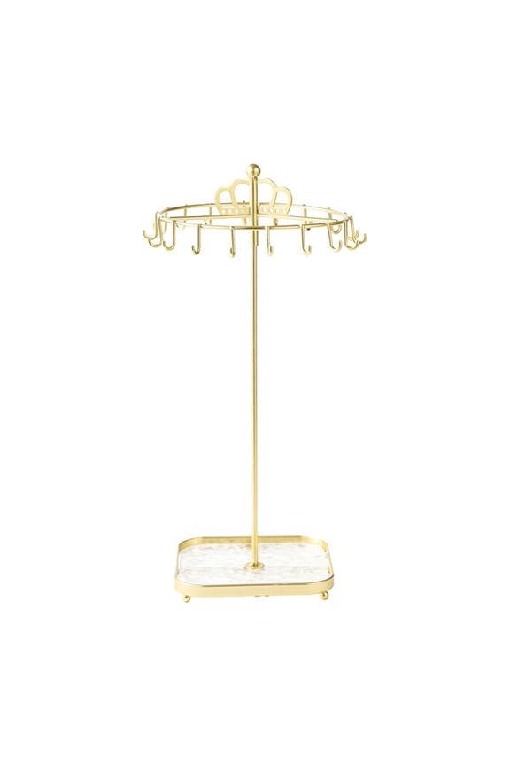 Rotatable Jewelry Rack, Jewelry Organizer, Metal Necklace Ear Shelf, Pendant Gold
