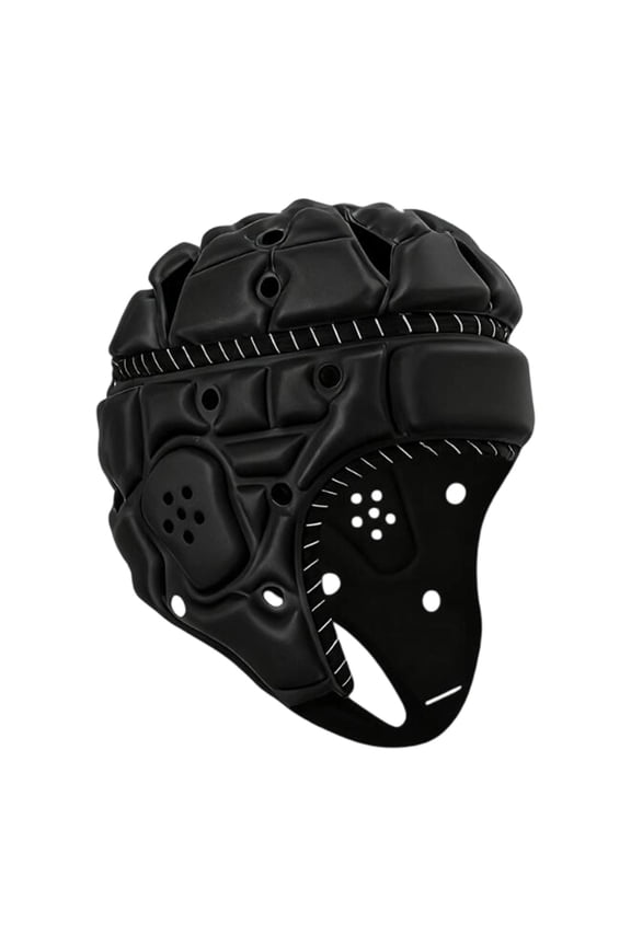 Rugby Helmet Headgear Comfortable Gear Shock Absorption Sports Cap Adult Sized for Flag Football Soccer Gift Baseball Pitcher Black