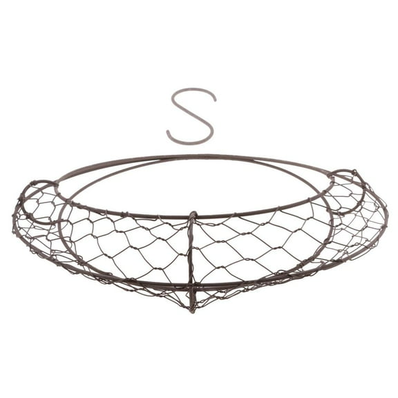 Dualoai Rustic Iron Wire Wreath Frame Pot Iron Hanging Planter Plant Holder Moon Shape Size