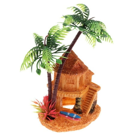 Dualoai Rustic Tree Hidden Cave Aquarium Decor Fish Tank Ornament Terrarium Pet Supplies