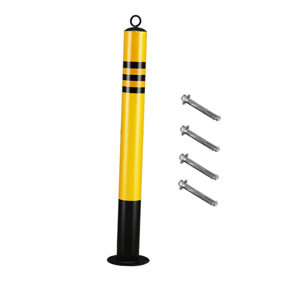 Dualoai Safety Bollard Post Driveway Barrier for Hotel Crossing Lane Store Entrances 75cmx7.6cm