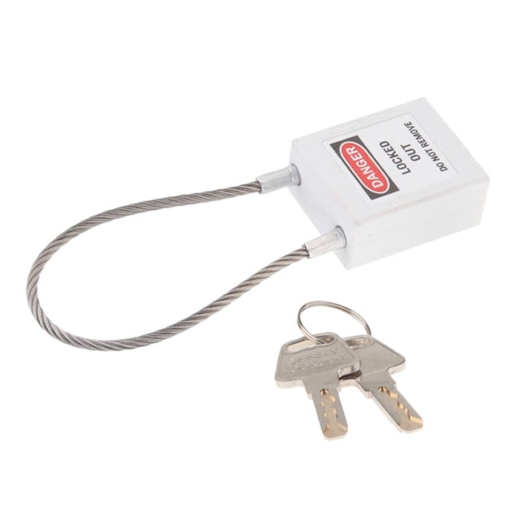 Dualoai Safety Locking Padlock Cable Lock With Main Point, Key And Label, High Security, White