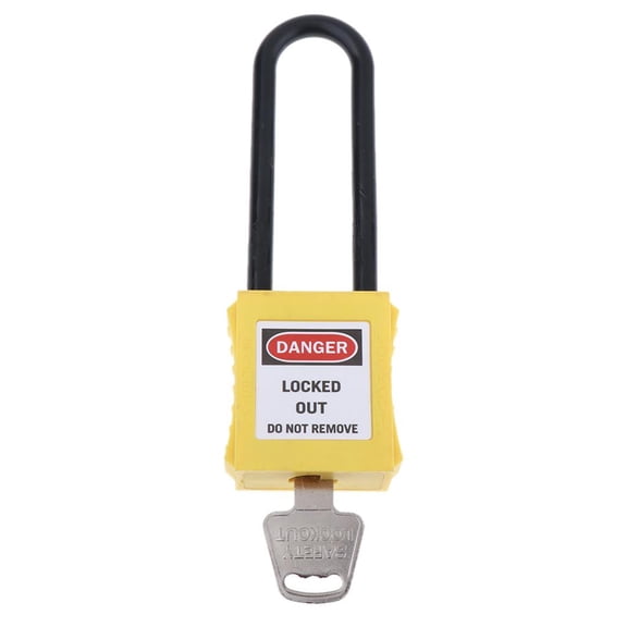 Dualoai Safety Security Lockout Padlock Keyed Alike Nylon 76mm Shackle Yellow_2