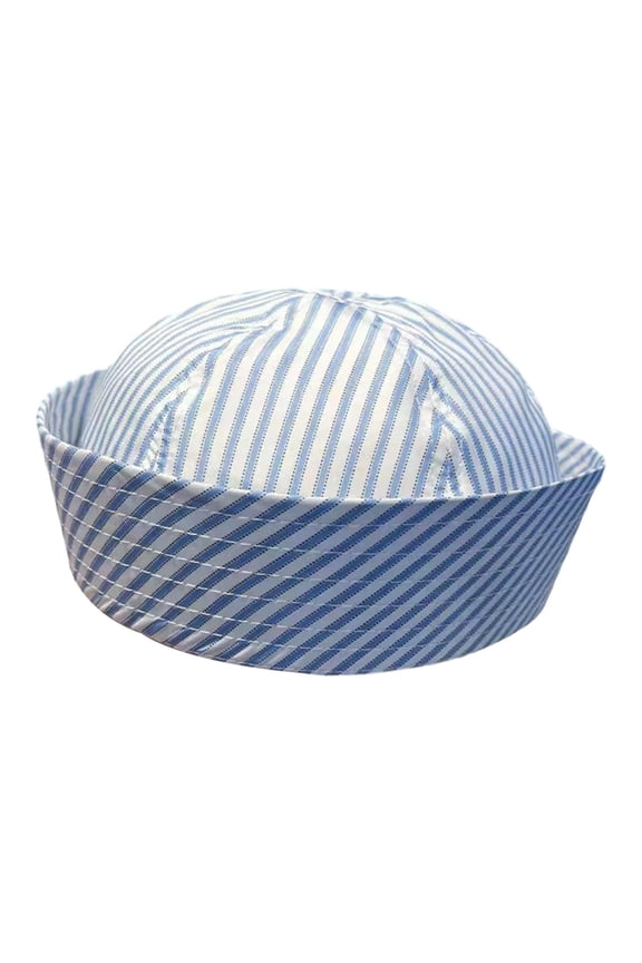 Sailor Hat Fashionable Versatile Sailor Cap for Performance Masquerade Party Blue Stripes