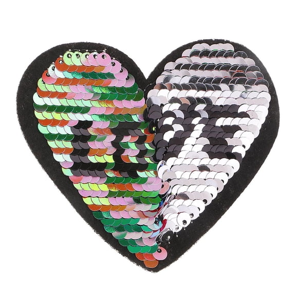 Dualoai Sequins Patch Heart Love Flip Up Sticker Reversible Sequin Crafts Clothing Shoes