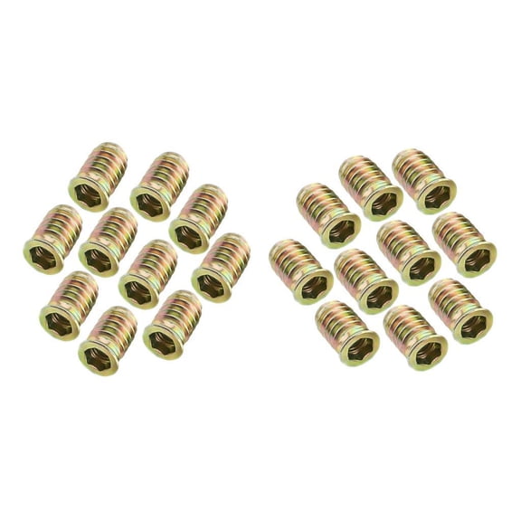 Dualoai Set 20 Wood Insert Screws Hexagonal Hex Socket Threads Bolts Building Materials - as picture show, #1 1
