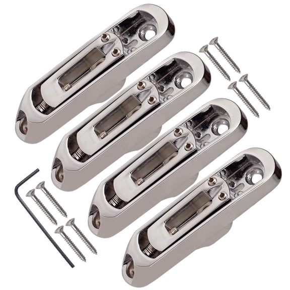 Dualoai Set Of 4 Individual Bass Bridges For 4-String Electric Bass Silver With Mounting
