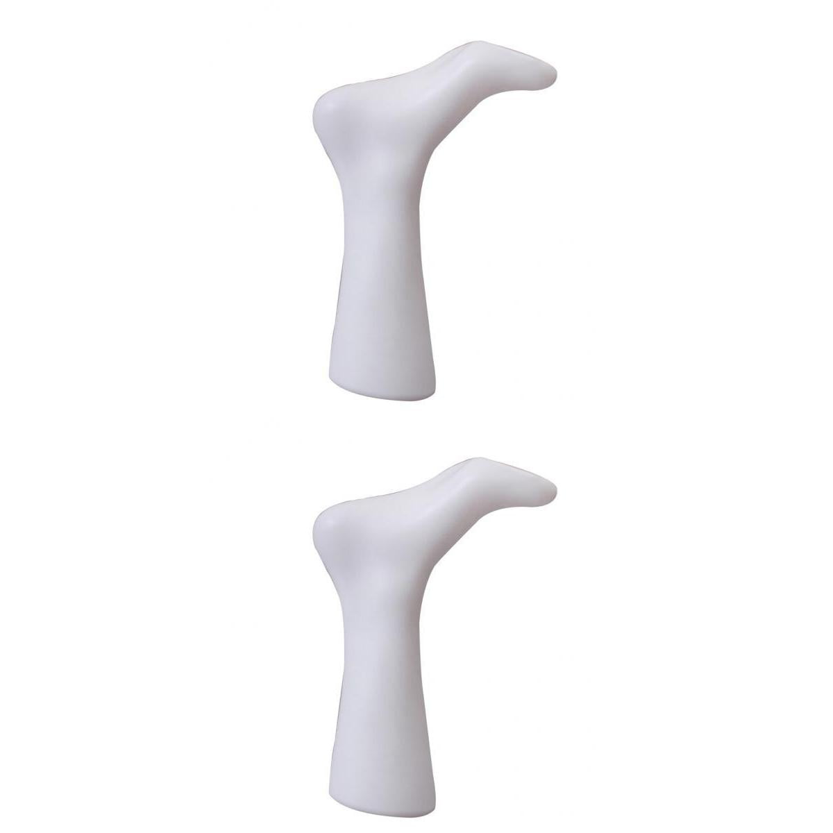Dualoai Set of Adult Foot Plastic Mannequin For Sock Sox Display Male & Female White as