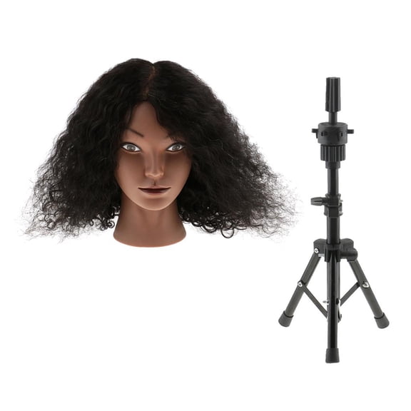 Dualoai Silicone Cosmetology Hairdressing Practice Training Mannequin Head With Human