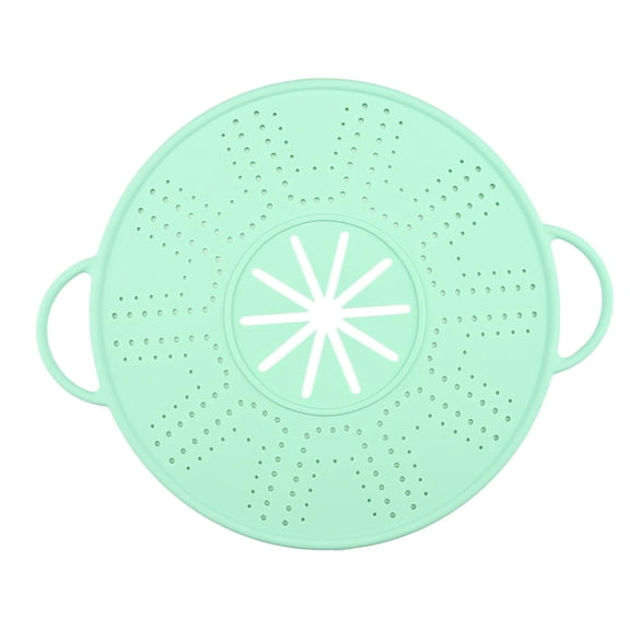 Dualoai Silicone Spill Stopper Lid Anti Overflow Cover Silicone Splatter Screen Pan Lid for Soup Pot, Frying Pan, Kitchen Restaurant Green