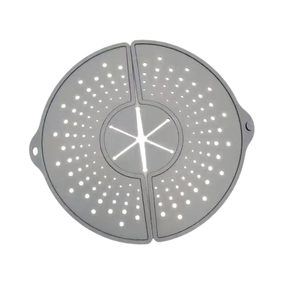 Dualoai Silicone Splatter Screen Kitchen Gadgets Splash Guard for Cooking Frying Pan Gray