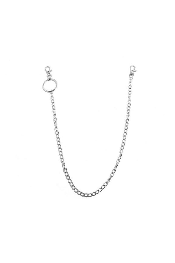 Silver Wallet Chain Trousers Biker Rocker Gothic Keychain Accessory 1 Layer