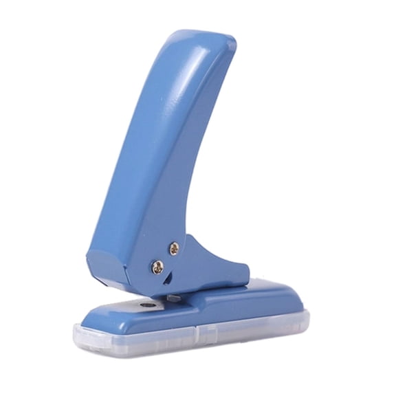 Dualoai Single Hole Punch Hole Puncher Portable with Non Slip Base 40 Sheet Paper Punch Capacity Handheld for Cards Art Project Paper blue