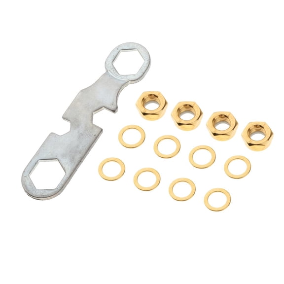 Dualoai Skateboard Truck Rebuild Kit Washers M8 Nuts and Wrench Tool Golden