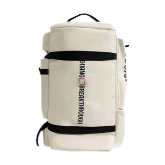 Dualoai Ski Backpack Ski Boot Bag Large Lightweight Wear Resistant Carry on Bag Carrying Beige