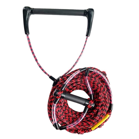 Dualoai Ski Surfing Rope Water Ski Tow Rope Harness Handle Wakeboard Boat Speedboat Boat red black 60ft