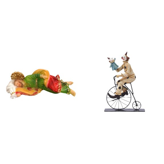 Dualoai Sleeping Joseph Statue Sculpture Collection Clown Figurine Statuette Desk Ornament for Table Centerpiece Cabinet Dining Room Decor Gift Figure