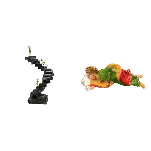 Dualoai Sleeping Joseph Statue Thinker Statue Resin Abstract Figure Sculpture Handicraft Decorative Objects Desktop Tabletop Shelf Decorations