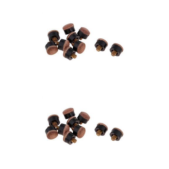 Dualoai Snooker Pool Billiard Screw on Cue Tips Quality Leather Replacement 13mm11mm