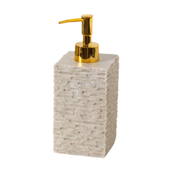 Dualoai Soap Dispenser 500 ml Bathroom Countertop Multifunctional Easy Use Accessory Beige Bottle