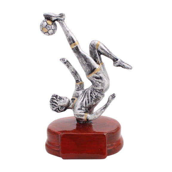 Dualoai Soccer Trophy Man Figurine Business Competitions with Base Resin Male Statue