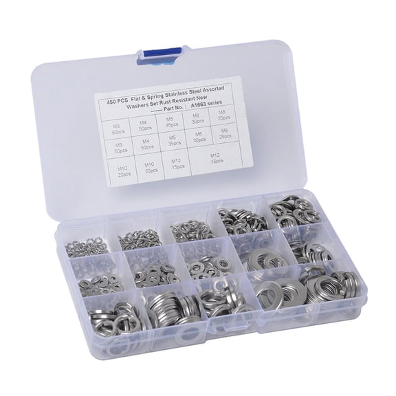 Dualoai Split Lock Spring Washers and Coil Core Washers - M3/M4/M5/M6/M8/M10/M12