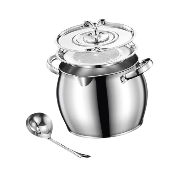 Dualoai Stainless Steel Container, Oil Storage Pot with Lid, Double-Eared, for Lard, Chili Oil, Tea, And Seasonings, Household Can