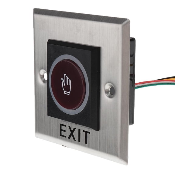 Dualoai Stainless Steel Exit Switch, 12V DC Non Touch Infrared Sensor Exit Button Door