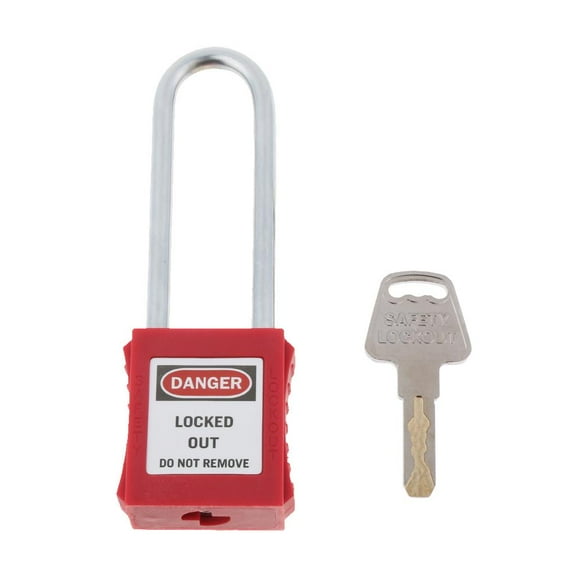 Dualoai Strong Firm Safety Security Lockout Padlock Lock Keyed with Keys Steel Red 2
