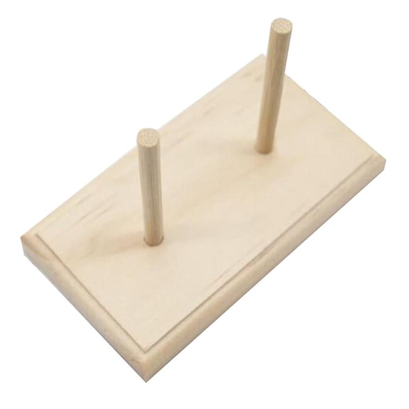 Dualoai Sturdy Standing Thread Holder 2-Spool Sewing Thread Rack Wooden Embroidery Thread Organizer Storage Holder for Sewing Thread