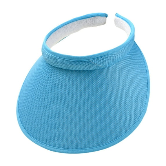 Dualoai Sun Visor Hat Comfortable Clip on Visor for Jogging Beach Outdoor Activities Bright Blue