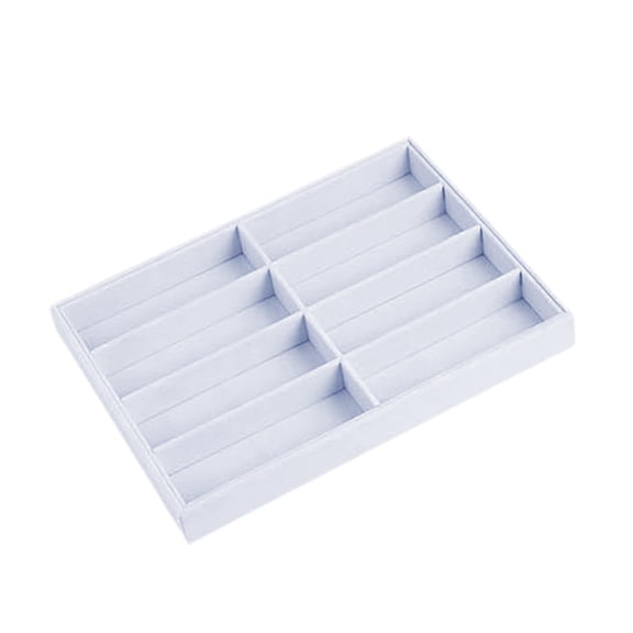 Dualoai Sunglasses Organizer Tray 8 Grids Modern Space Saving Eyeglasses Storage Box White