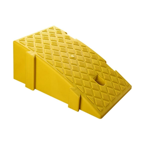 Dualoai Threshold Ramp Anti Slip Portable Wear Resistant Household Sturdy Driveway Curb Ramp Home for Cars Hand Trucks Mowers Yellow